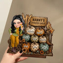 Gift For Grandchildren,Gift For Grandkids,Gift For Grandma,Cozy,Grandma - Grandkids,Vector - Grandma's Pumpkin Patch Leopard - Personalized Custom Shaped Wooden Plaque