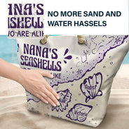 Gift For Grandma, Summer, Proud, Icon - Grandmas And Moms Seashells - Personalized Beach Bag