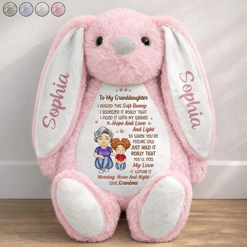 Easter, Gift For Grandkids, Grandma - Grandkids, Gift For Grandma, Love - Grandmother Granddaughter I Filled It With My Wishes - Personalized Soft Toy Bunny