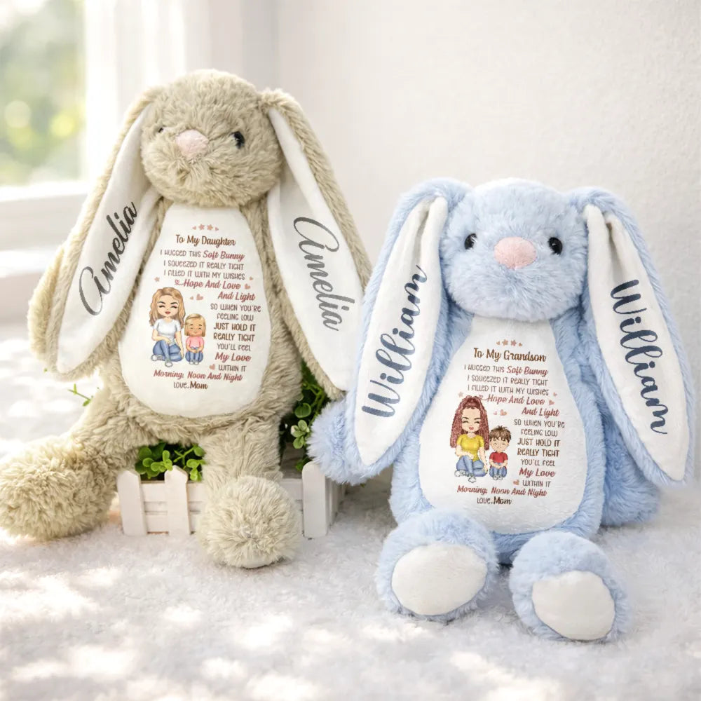 Easter, Gift For Grandkids, Grandma - Grandkids, Gift For Grandma, Love - Grandmother Granddaughter I Filled It With My Wishes - Personalized Soft Toy Bunny