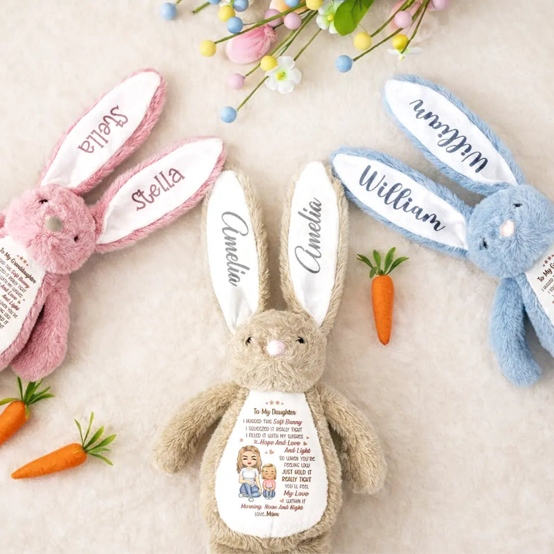 Easter, Gift For Grandkids, Grandma - Grandkids, Gift For Grandma, Love - Grandmother Granddaughter I Filled It With My Wishes - Personalized Soft Toy Bunny