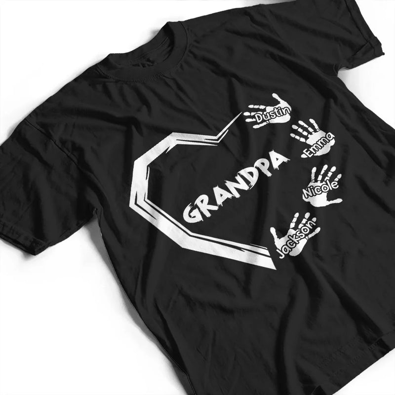 Gift For Father,Dad - Children,Happy - Grandpa Dad Heart Handprints - Personalized T Shirt