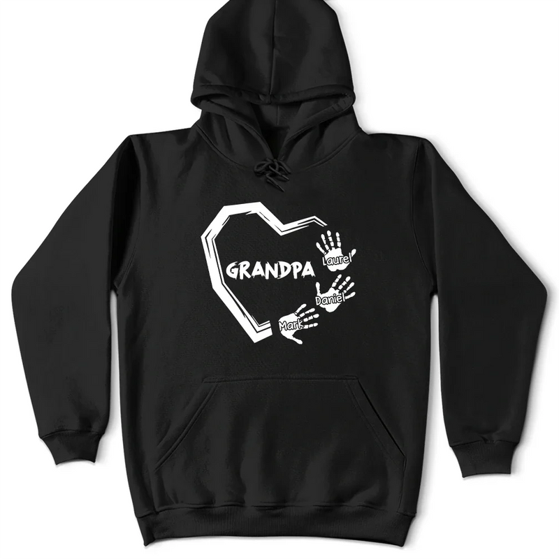 Gift For Father,Dad - Children,Happy - Grandpa Dad Heart Handprints - Personalized T Shirt