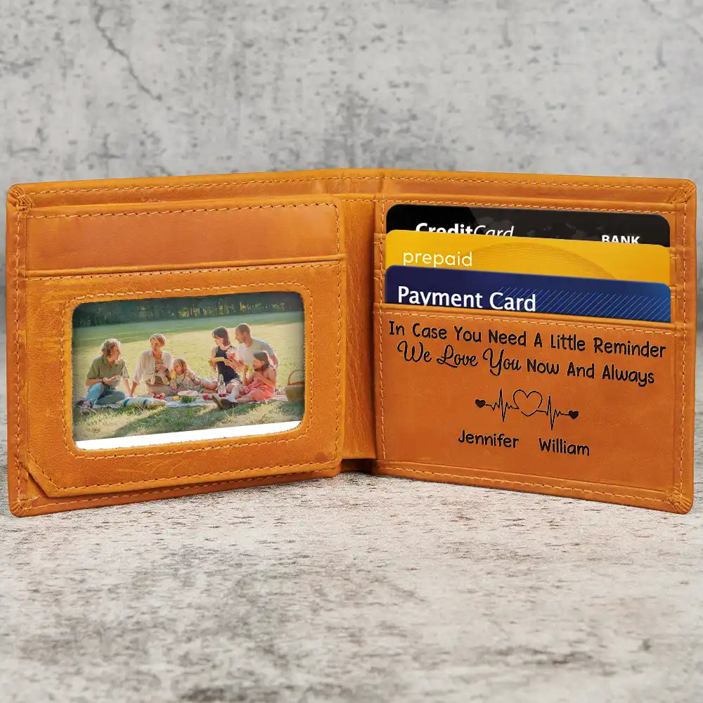 Gift For Father, Gift For Grandpa, Love - Grandpa Sweetheart Grandkid Handprint - Personalized Engraved Leather Wallet