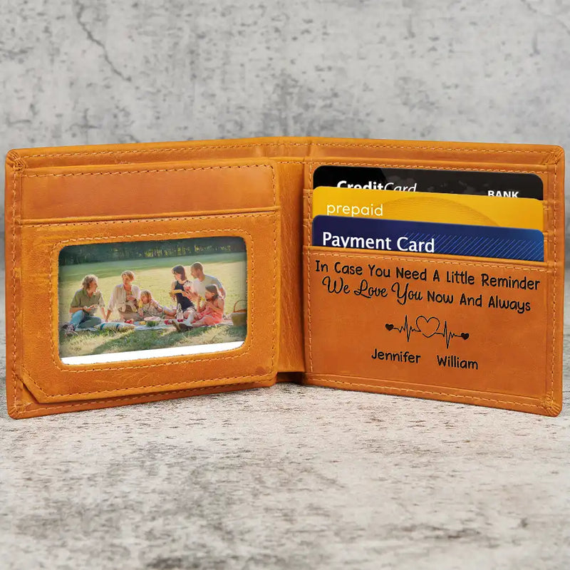 Gift For Father, Gift For Grandpa, Love - Grandpa Sweetheart Grandkid Handprint - Personalized Engraved Leather Wallet