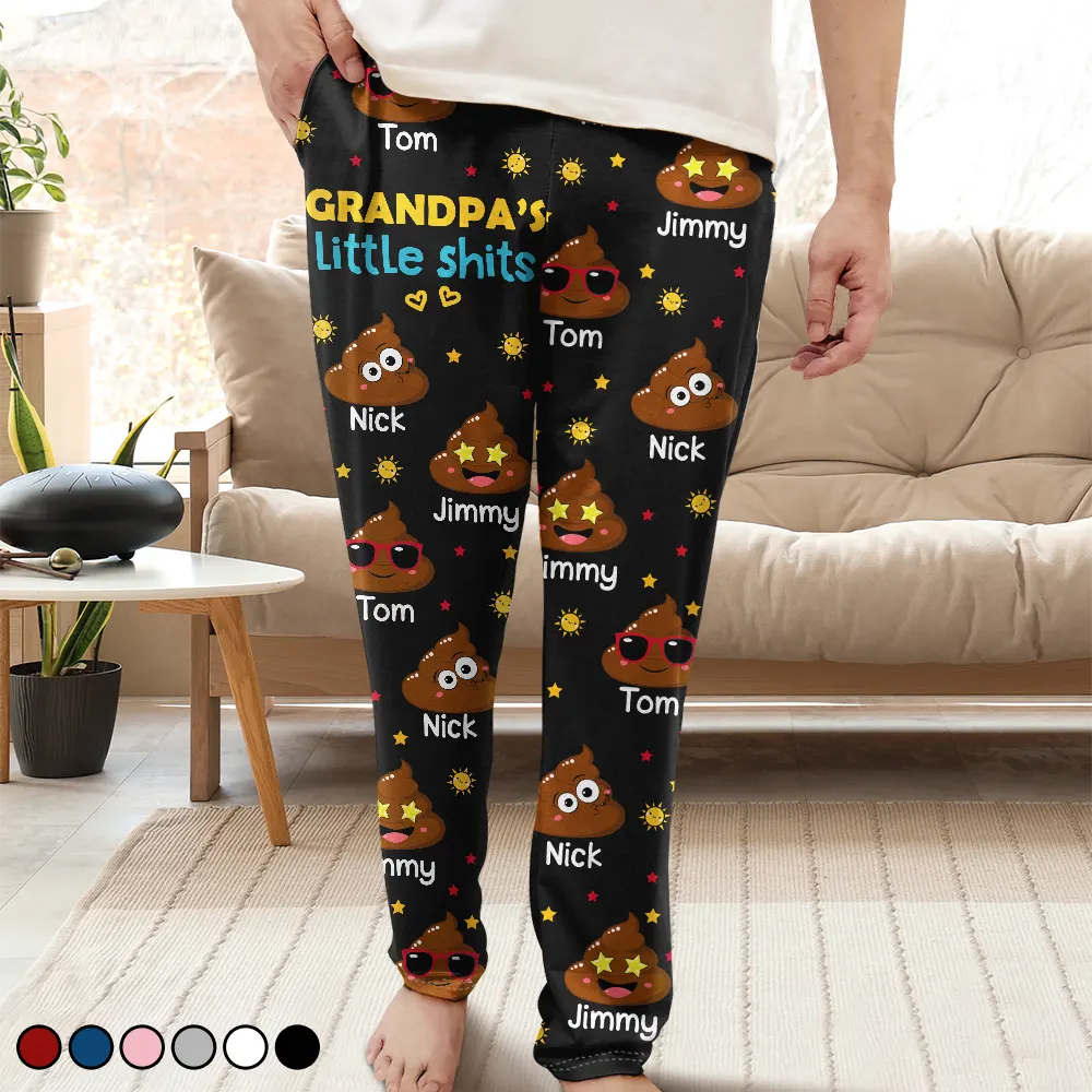 Gift For Grandpa,Gift For Grandparents,Gift For Grandma,Funny,Gift For Father,Gift For Mother - Grandpa's Little Kids - Personalized Pajama Pants