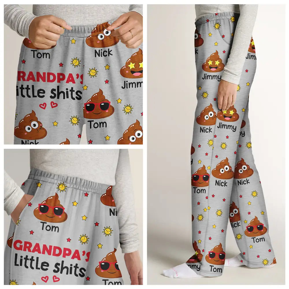 Gift For Grandpa,Gift For Grandparents,Gift For Grandma,Funny,Gift For Father,Gift For Mother - Grandpa's Little Kids - Personalized Pajama Pants