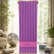 Gift For Yourself, Gift For Women, Summer, Yoga, Healing, Custom Text - Groovy Striped With Name - Personalized Yoga Mat