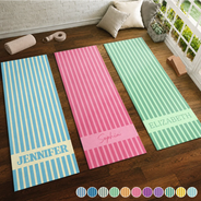 Gift For Yourself, Gift For Women, Summer, Yoga, Healing, Custom Text - Groovy Striped With Name - Personalized Yoga Mat
