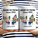 Gift For Couples, Old Couples, Gift For Husband, Gift For Wife, Happy - Growing Old Together Since - Personalized Mug