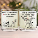 Gift For Couples,Gift For Husband,Gift For Wife,Gift For Boyfriend,Love - Growing Old With You - Personalized Glass Mug