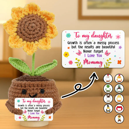 Growth Is Often A Messy Process - Personalized Doll Crochet With Custom Card