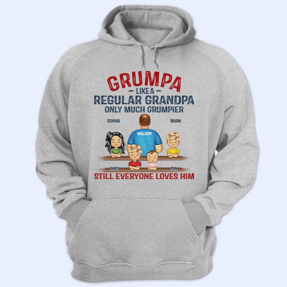 Gift For Father, Gift For Grandpa, Happy, Grandpa - Grandkids - Grumpa Much Grumpier - Personalized T Shirt