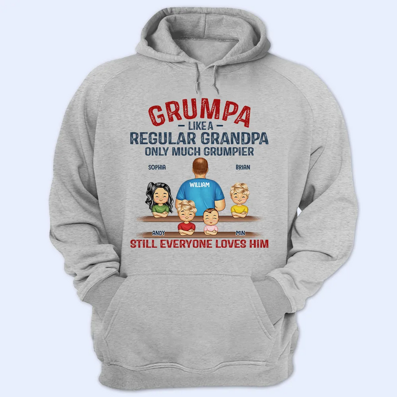 Gift For Father, Gift For Grandpa, Happy, Grandpa - Grandkids - Grumpa Much Grumpier - Personalized T Shirt