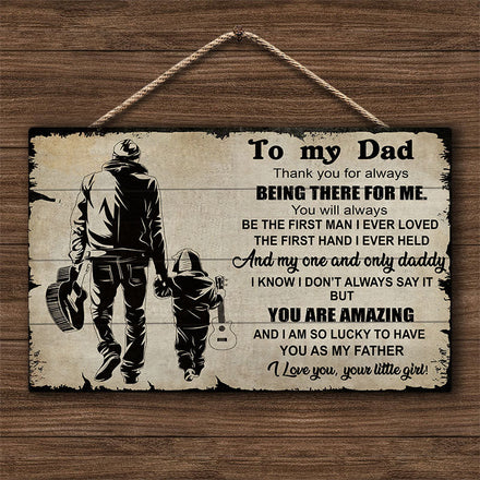 Guitar Being There For Me Customized Wood Rectangle Sign