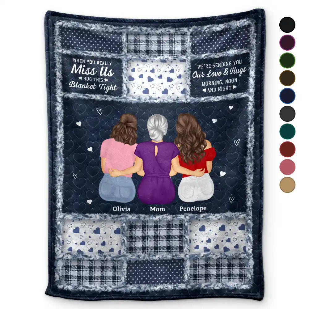 Gift For Women,Gift For Mother,Mom'Daughters (Adult),Gift For Daughter,Love - Mother Daughters Hug This Blanket - Personalized Fleece Blanket, Sherpa Blanket