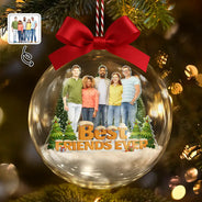Gift For Bestie,Gift For Sisters,Christmas,Happy,Gifts For Colleagues,Gift For Sibling - Custom Photo Besties Sisters Best Team Forever - Personalized 3D Acrylic Ball Ornament