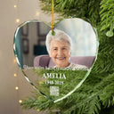 Gift For Yourself,Memorial,Sad,Christmas - Custom Photo QR Code Forever In Our Hearts - Personalized Heart Shaped Glass Ornament  