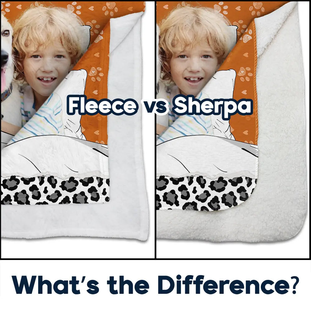 Gift For Yourself,Gift For Women,Gift For Men,Pet Lovers,Pet Mom,Pet Dad,Pet Couple,Dog Lovers,Dog Mom,Dog Dad,Dog Couple,Cat Lovers,Cat Mom,Cat Dad,Cat Couple,Custom Photo,Happy - Custom Photo Dog Cat Cuddling Blanket - Personalized Fleece Blanket, Sherpa Blanket