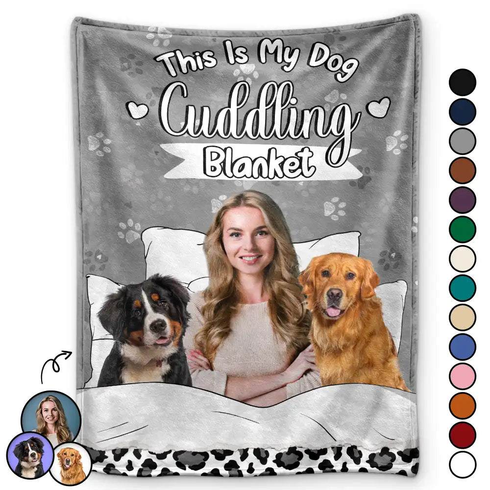 Custom Photo Dog Cat Cuddling Blanket - Personalized Fleece Blanket, Sherpa Blanket