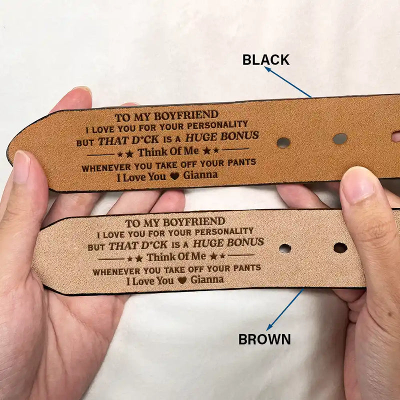 Gift For Couples,Gift For Husband,Gift For Boyfriend,Funny,Gift For Men - Funny Couple I Love You For Your Personality - Personalized Engraved Leather Belt