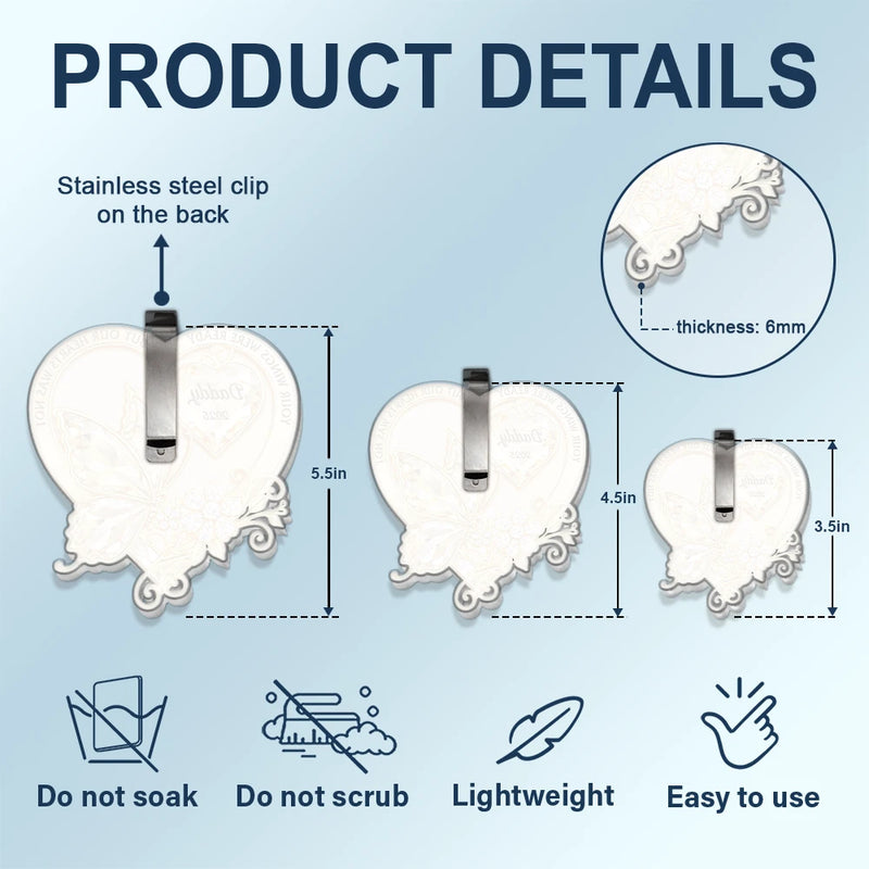 Memorial,Family,Gift For Men,Gift For Women,Sad,Top Market - Memorial Your Wings Were Ready Diamond 3D Effect - Personalized Custom Shaped Acrylic Car Visor Clip