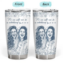 Gift For Bestie,Old Best friends,Gift For Sisters,Custom Photo,Happy - Custom Photo Pencil Sketch A True Friendship Is A Journey Without An End - Personalized Tumbler