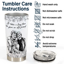 Gift For Bestie,Old Best friends,Gift For Sisters,Custom Photo,Happy - Custom Photo Pencil Sketch A True Friendship Is A Journey Without An End - Personalized Tumbler