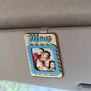 Gift For Mother,Gift For Grandma,Love,Custom Photo,Photo - Custom Photo Grandma Mommy Drive Safe I Love You - Personalized Custom Shaped Car Visor Clip