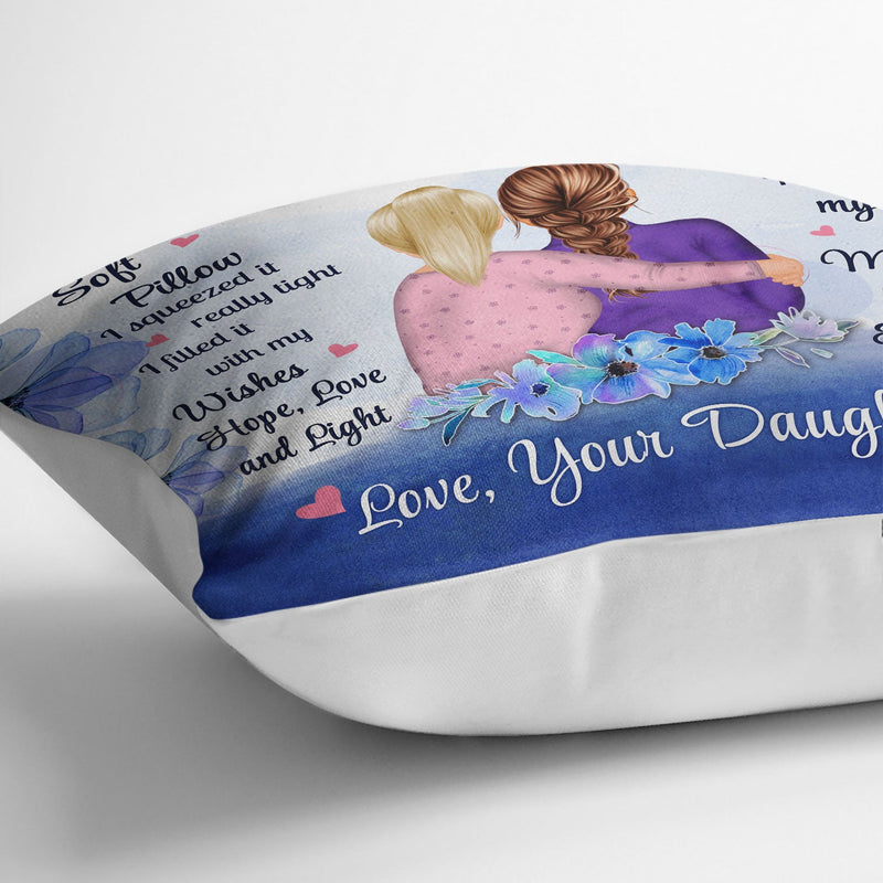 I Hugged This Soft Pillow Morning, Noon And Night Watercolor Style - Birthday, Loving Gift For Mom, Mother, Grandma, Grandmother, Daughter, Granddaughter - Personalized Custom Pillow