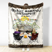 Home Is Where Making Memories One Campsite At A Time - Camping Family Gift - Personalized Fleece Blanket