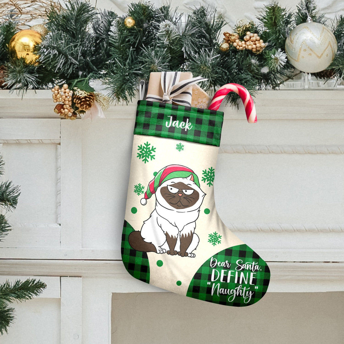 Dear Santa Define Naughty - Gift For Family - Personalized Christmas Stocking