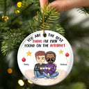 You're The Best Thing I've Found - Christmas Gift For Couples - Personalized Circle Ceramic Ornament