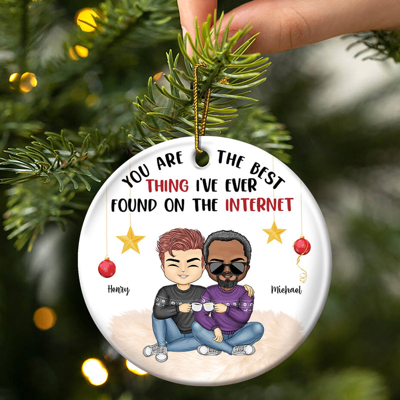 You're The Best Thing I've Found - Christmas Gift For Couples - Personalized Circle Ceramic Ornament