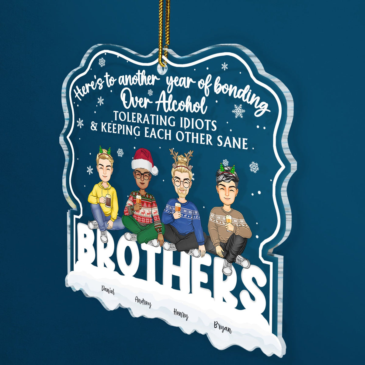 Here's To Another Year - Christmas Gift For Besties - Personalized Custom Shaped Acrylic Ornament