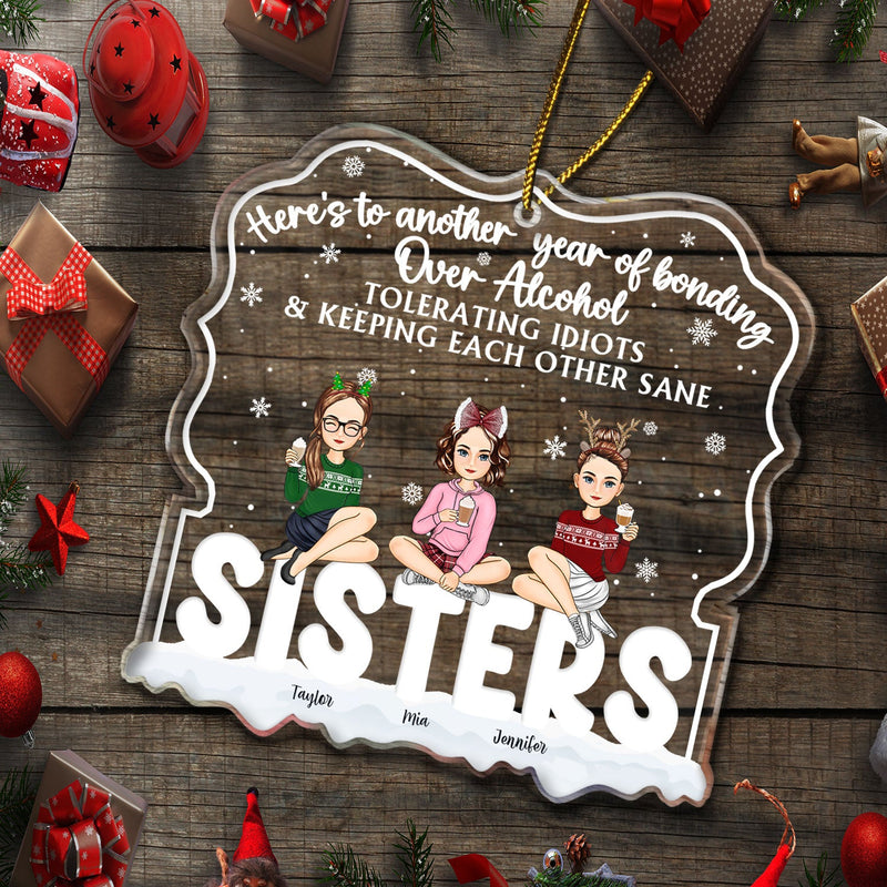 Here's To Another Year - Christmas Gift For Besties - Personalized Custom Shaped Acrylic Ornament