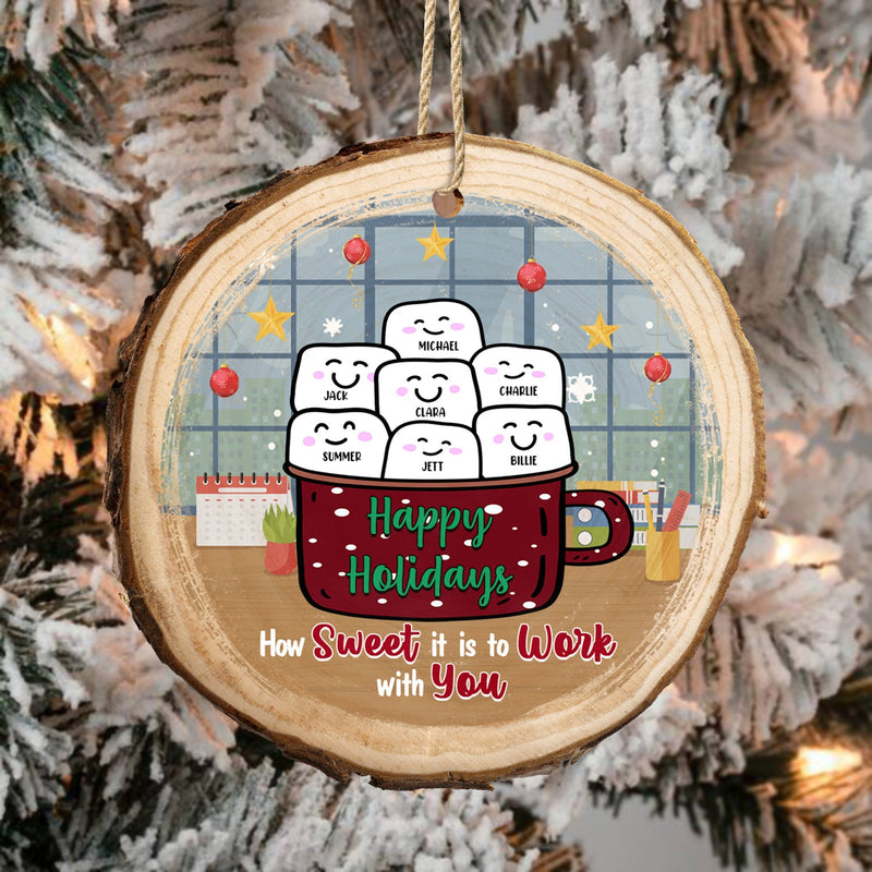 How Sweet To Work With You - Christmas Gift For Co-worker - Personalized Wood Slice Ornament