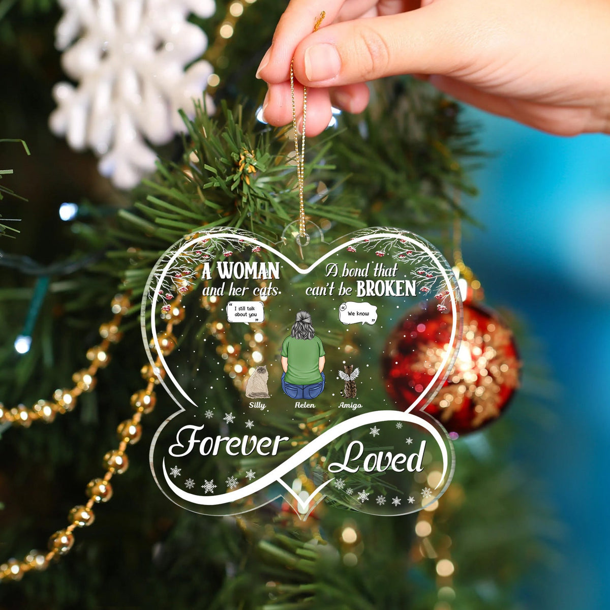 A Bond That Can't Be Broken - Gift For Dog Cat Lovers - Personalized Custom Shaped Acrylic Ornament