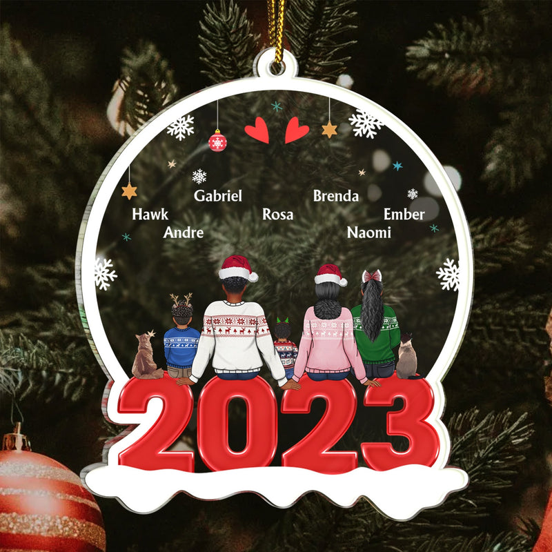 Family Backside - Christmas Gift For Family - Personalized Custom Shaped Acrylic Ornament
