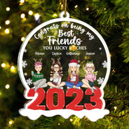 Congrats On Being You Lucky - Christmas Gift For Besties - Personalized Custom Shaped Acrylic Ornament