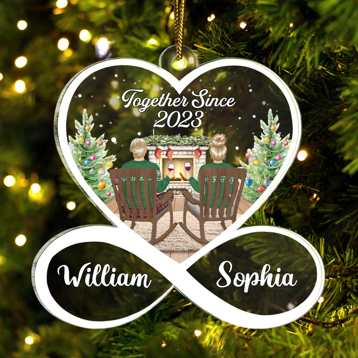 From Our First Kiss Till Our - Christmas Gift For Couples - Personalized Custom Shaped Acrylic Ornament