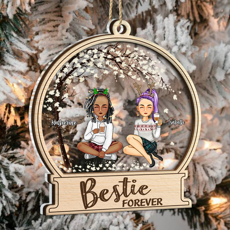 Besties Forever - Gift For Besties - Personalized 2-Layered Mix Ornament