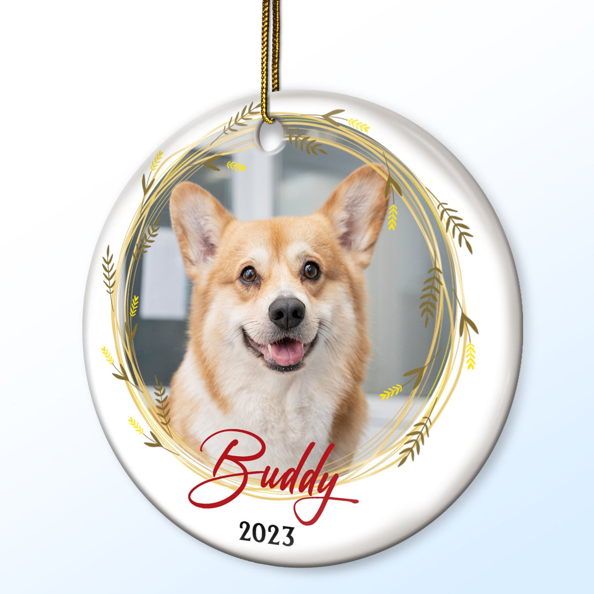 Custom Photo - Christmas Gift For Loved One - Personalized Circle Ceramic Ornament