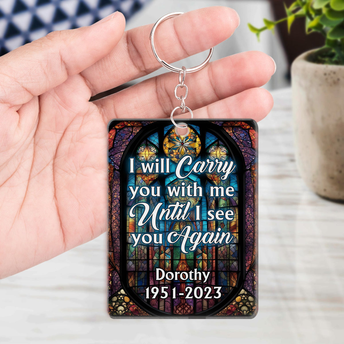 Custom Photo I Will Carry You With Me - Memorial Gift - Personalized Acrylic Keychain