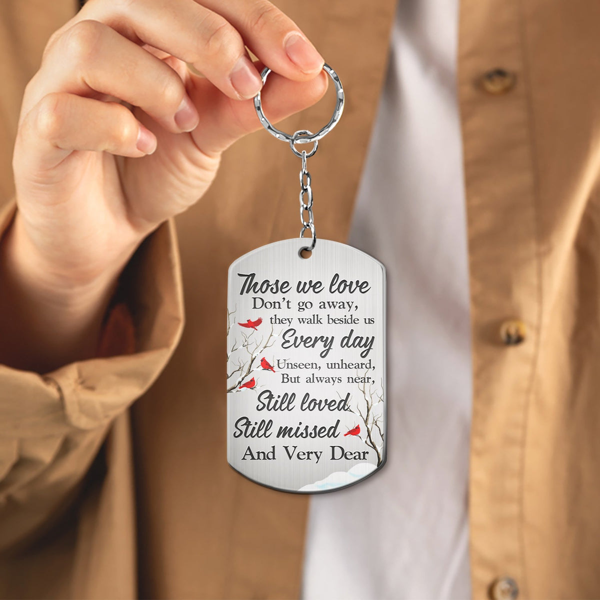 Custom Photo Those We Love Don't Go Away - Memorial Gift - Personalized Aluminum Keychain