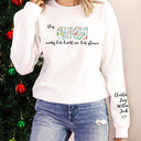 This Mama Wears Her Heart On Her Sleeve - Birthday, Loving Gift For Mom, Mother, Grandma, Grandmother - Personalized Sweatshirt With Sleeve Imprint