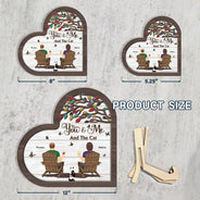 You And Me And The Fur Babies - Gift For Pet Couples - Personalized 2-Layered Wooden Plaque With Stand