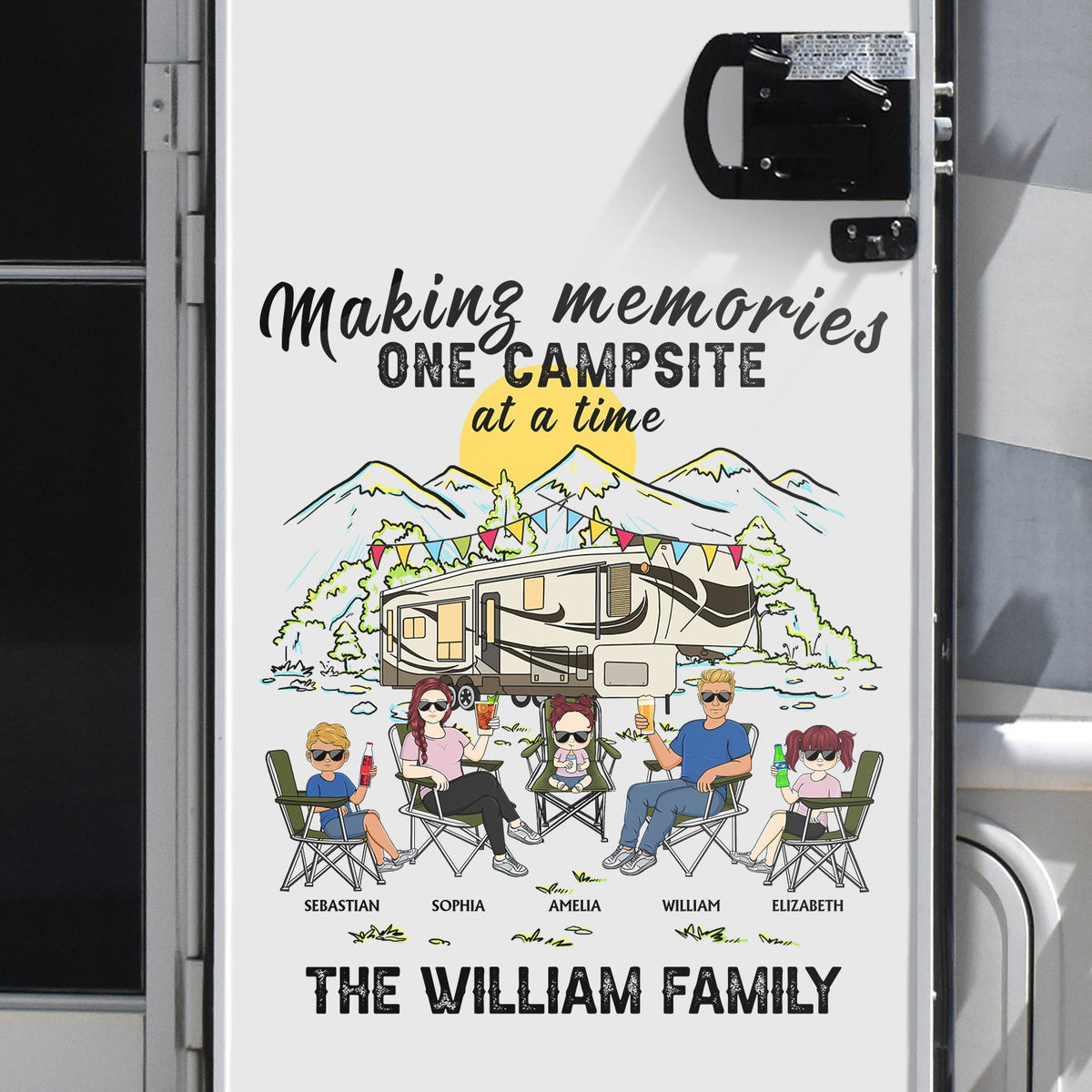 Making Memories One Campsite At A Time - Gift For Camping Family - Personalized Camping Decor, Decor Decal