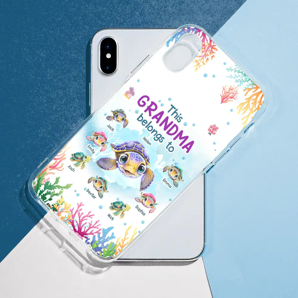 This Grandma Belongs To Turtle Summer - Personalized Clear Phone Case