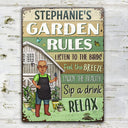 Garden Rules Listen To The Birds Feel - Birthday, Loving Gift For Yourself, Women, Men, Plant Lovers - Personalized Custom Classic Metal Signs